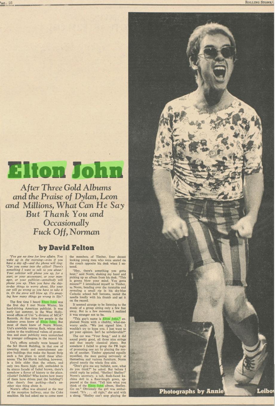 Rolling Stone 10 giugno 1971